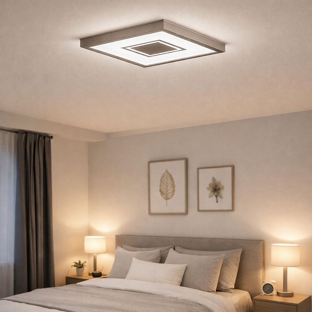 LED DECKENLEUCHTE Backlight Silber - Silberfarben, Kunststoff (42.3/42.3/3.9cm) - Briloner