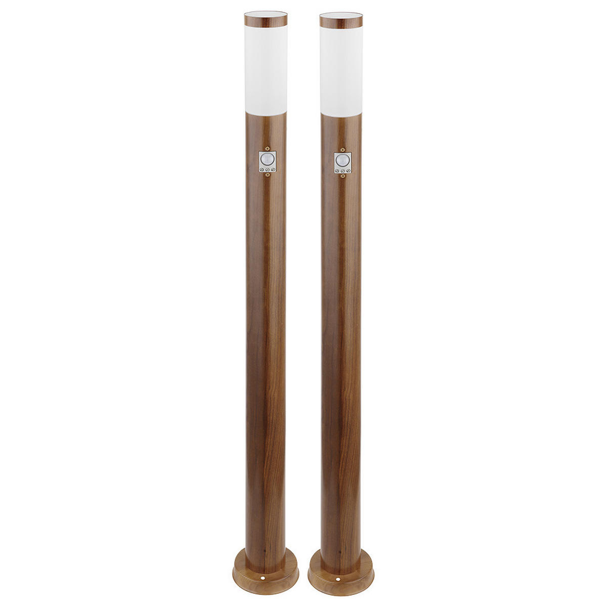 LED STEHLEUCHTE BOSTON Braun Holzoptik 2er Set - Braun, Metall (12.7/12.7/110cm) - Globo Lighting