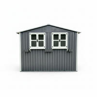 GERÄTEHAUS 275.7/181.7/194.8 cm Grau mit 2 Fenstern und Blumenregal (4,33 m²) - Grau, Metall (181.7/198.4/275.7cm) - Oxeza