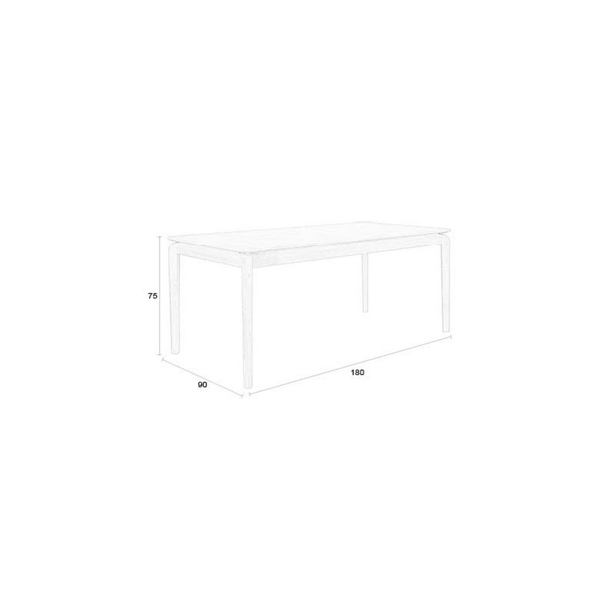ESSTISCH Scout 220x90 cm Natur - Naturfarben, Holzwerkstoff (220/90/75cm) - Zuiver