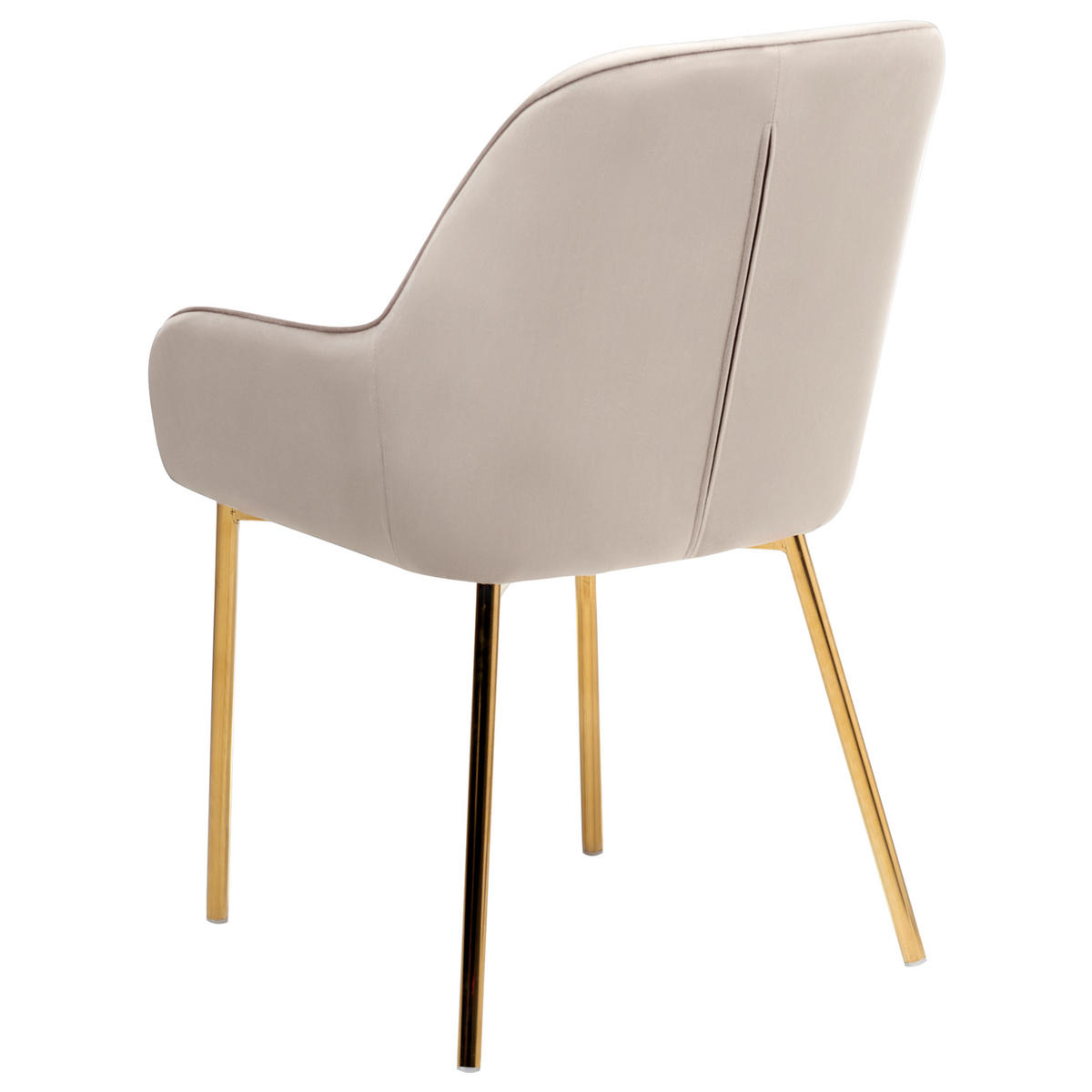 ESSZIMMERSTUHL 2er-Set Samtstoff Beige Loverna - Beige, Textil (54/87/63cm) - Beliani