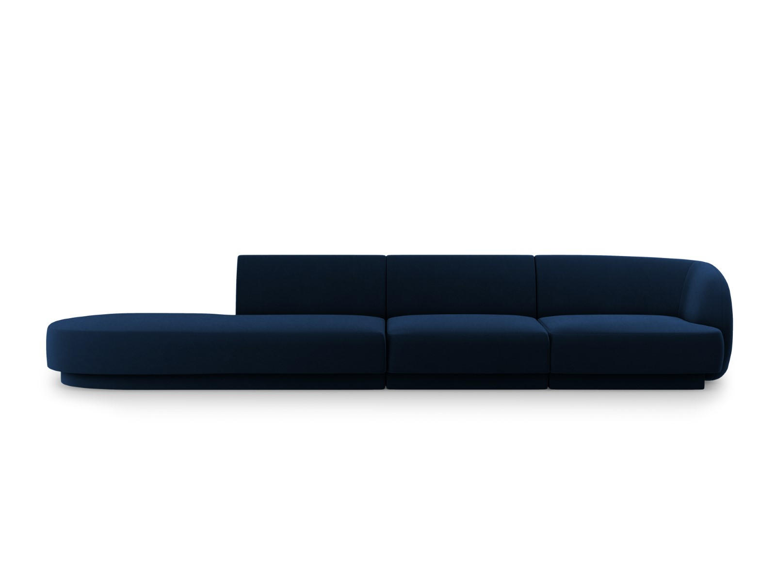 LINKES-SOFA Miley aus Samt königsblau 4 Sitzplätze - Blau, Textil (90/70/323cm) - Micadoni
