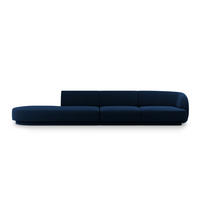 LINKES-SOFA Miley aus Samt königsblau 4 Sitzplätze - Blau, Textil (90/70/323cm) - Micadoni