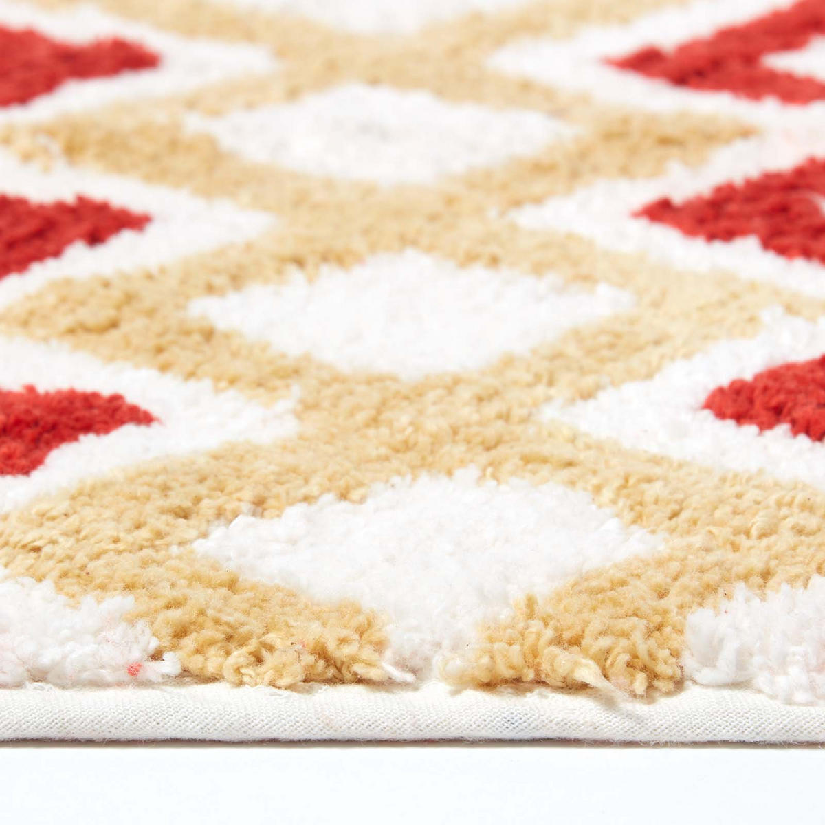 BADEMATTE 50/80 cm Chevron-Muster, Baumwolle - Orange, Textil (50/80cm) - Homescapes