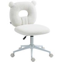BÜROSTUHL höhenverstellbar 50 x 56 x 80-90 cm Teddy-Optik White - Weiß, Kunststoff (56/90/50cm) - Meubliv