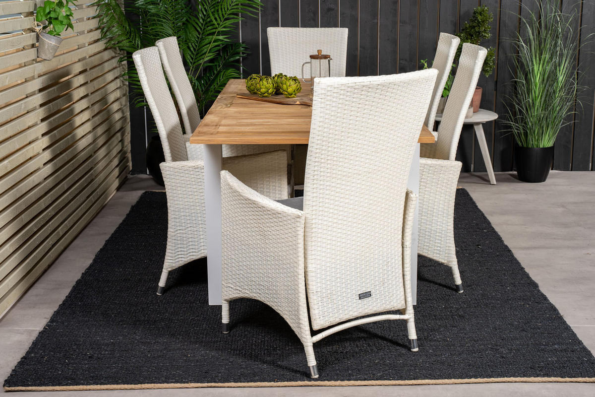GARTENSTUHL 2er Set Weiß - Weiß, Holzwerkstoff (63/110/69cm) - ebuy24