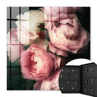 SCHLÜSSELBOX Schwarz 30x30 cm- Türöffnung nach rechts - Blumenzauber - Pink, Metall (30/30/5cm) - TULUP