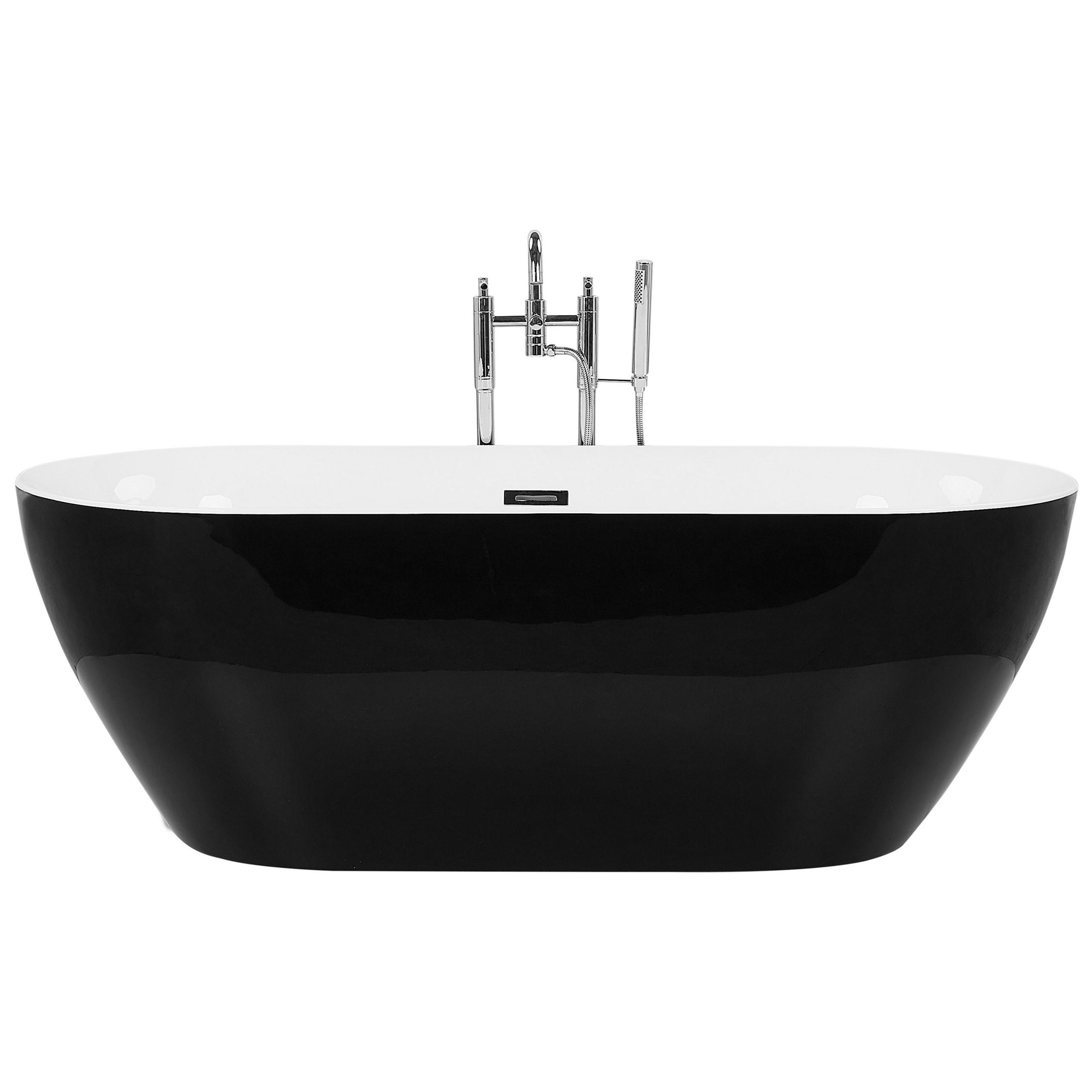 BADEWANNE FREISTEHEND 80x170x59 cm schwarz Carrera - Schwarz, Kunststoff (80/59/170cm) - Beliani