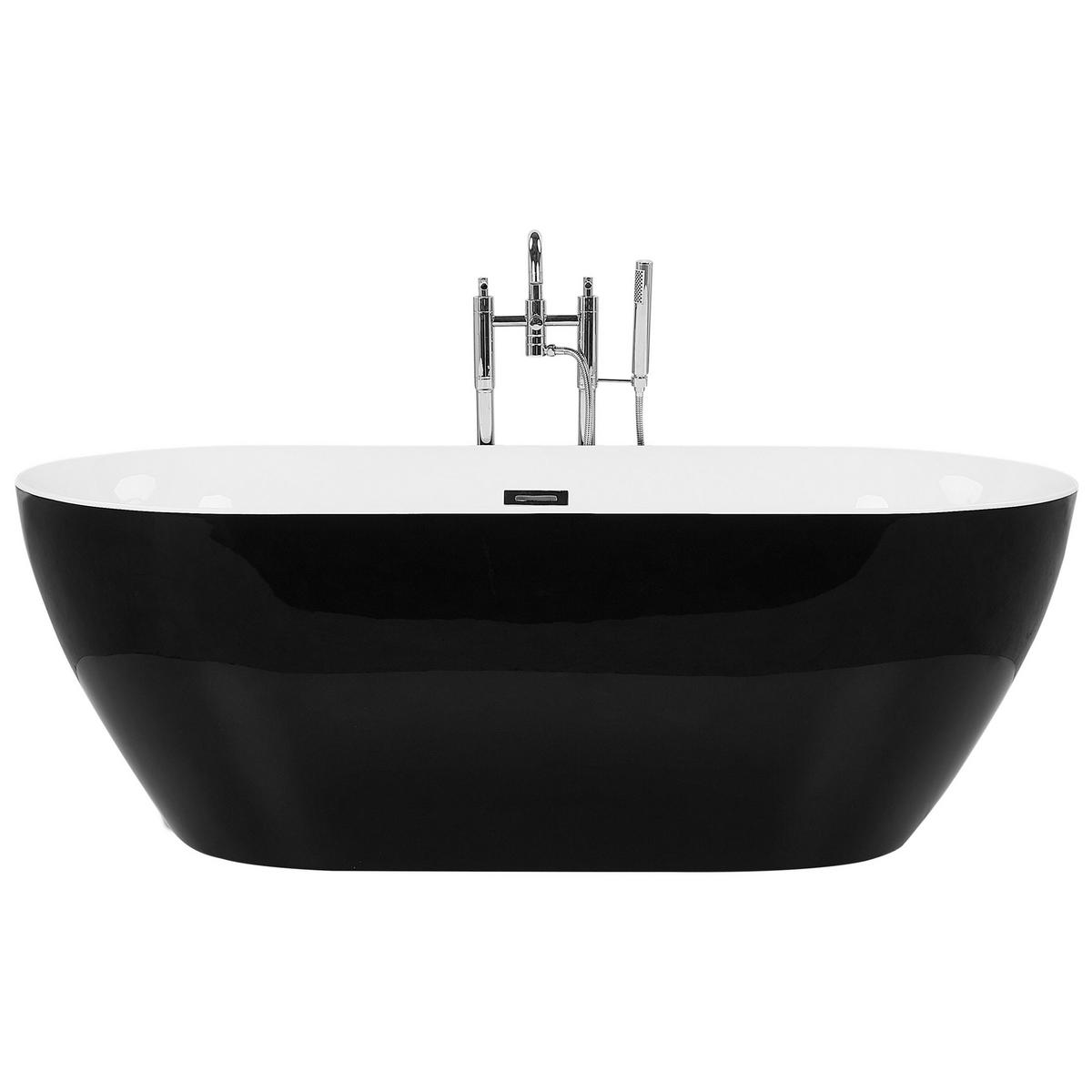 BADEWANNE FREISTEHEND 80x170x59 cm schwarz Carrera - Schwarz, Kunststoff (80/59/170cm) - Beliani