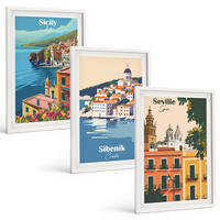BILDER SET 3er Set - 40x60 cm Weißer Rahmen - Stadtlandschaften mit Gebäuden - Weiß, Kunststoff (40/60cm) - TULUP