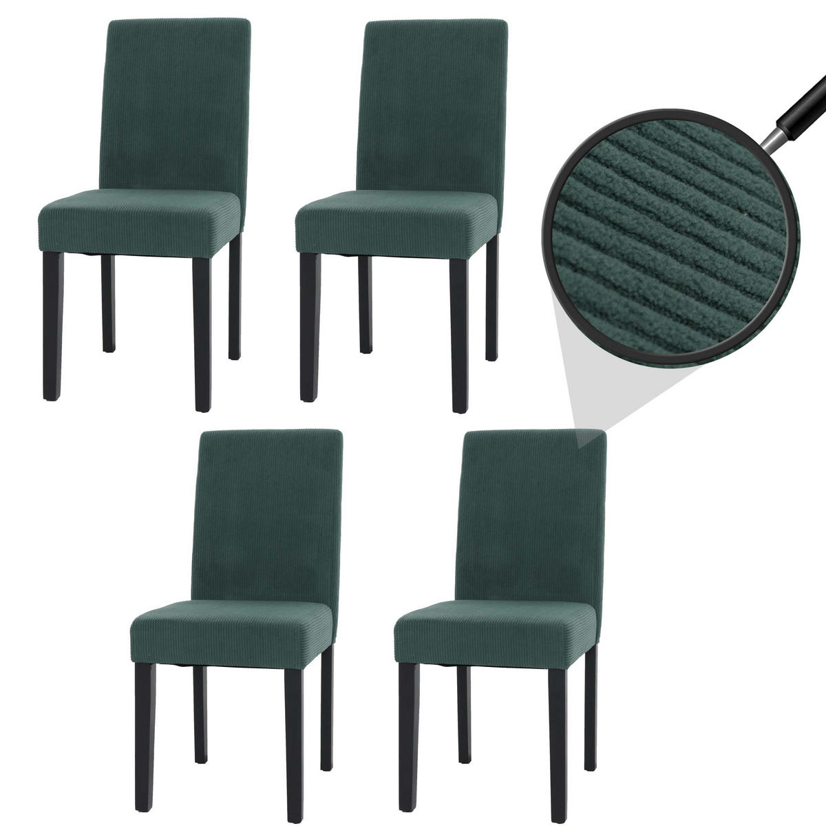 ESSZIMMERSTUHL Grün 4er-Set - Grün, Textil (42/90/50cm) - MCW