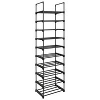 SCHUHREGAL aus schwarzem Eisen mit 10 anpassbaren Ebenen - L45 x H174 cm. - Schwarz, Metall (30/174/45cm) - Calicosy