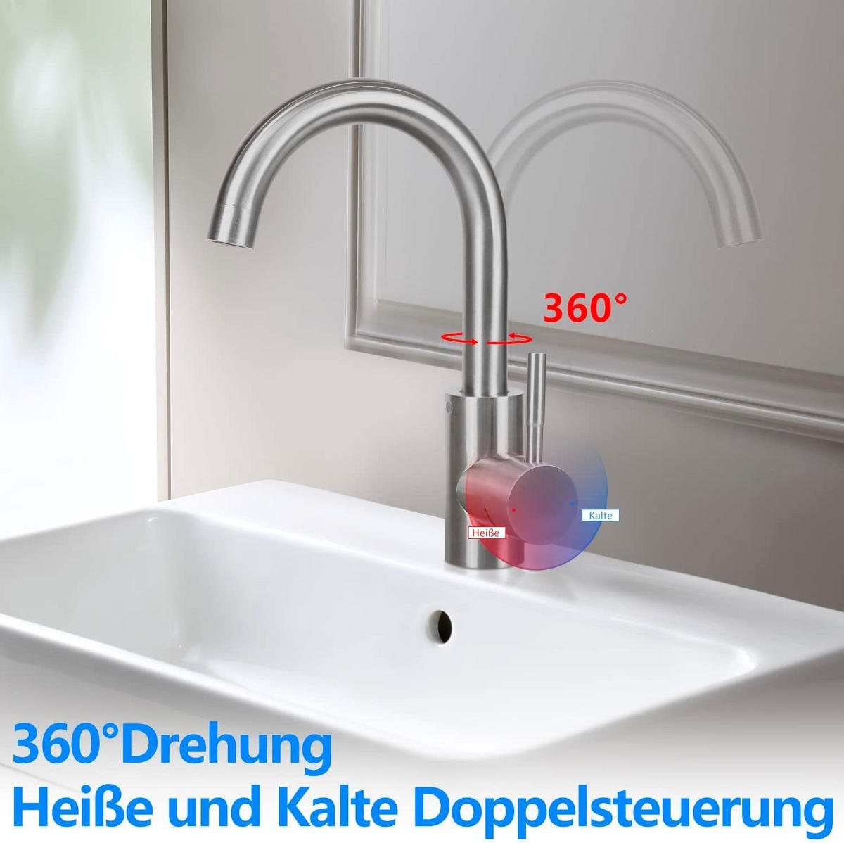 KÜCHENARMATUR Sarah - Silberfarben, Metall (6/24/24cm) - Nettlife