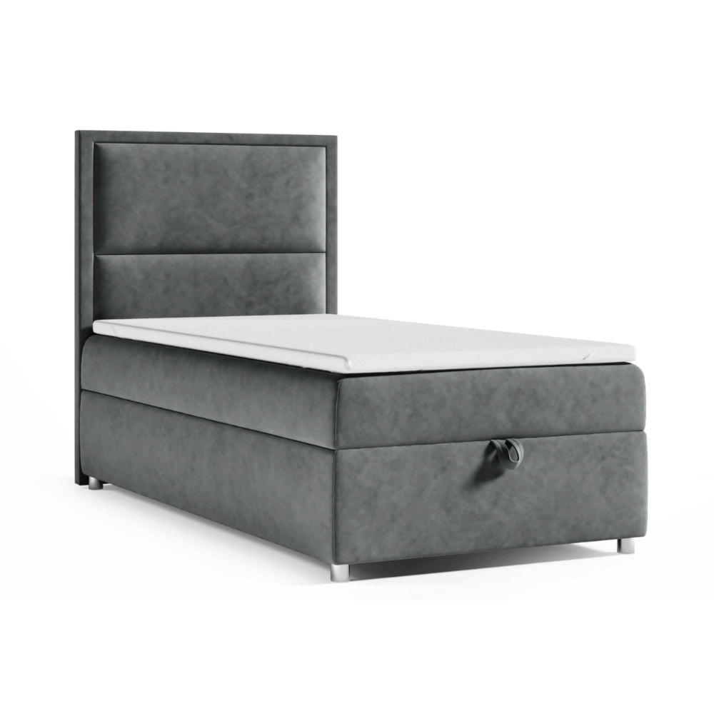BOXBETT mit Bettkasten Trinity K11-SINGLE Bonellfederkern inkl. Topper - Graphitfarben, Holz/Holzwerkstoff (100/200cm) - Best For Home