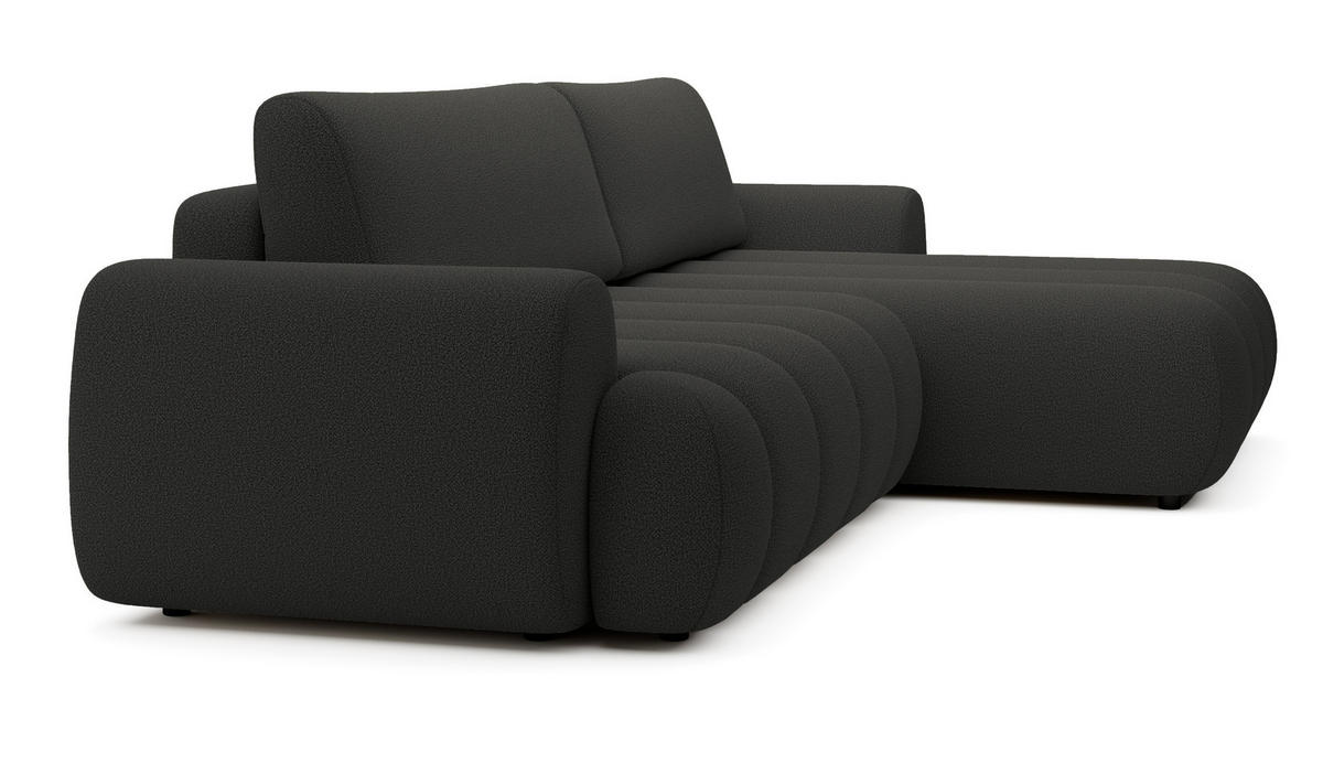 ECKSOFA mit Bettkasten Puro 270 cm, Rechts, Dunkelgrau - Dunkelgrau, Holz (168/272cm) - Emporius
