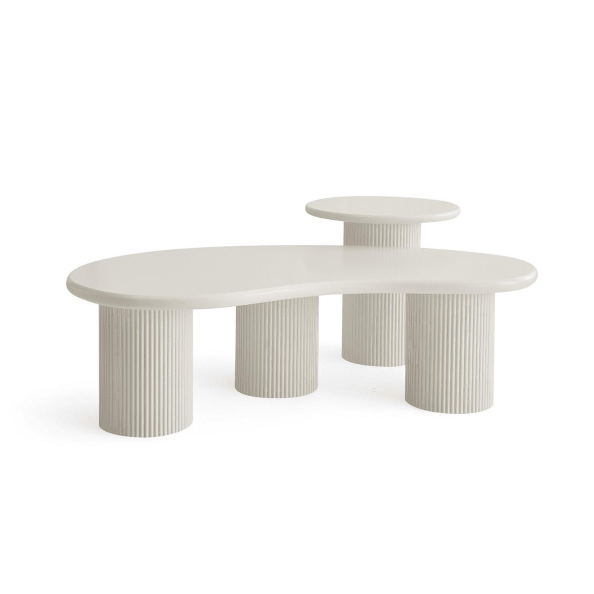 COUCHTISCHE 2er Set Cremeweiß - Weiß, Holzwerkstoff (130/70/50cm) - Furnhouse