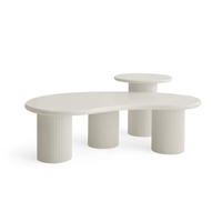 COUCHTISCHE 2er Set Cremeweiß - Weiß, Holzwerkstoff (130/70/50cm) - Furnhouse