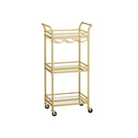 SERVIERWAGEN VICTORIA - Goldfarben, Glas (46.8/92/30cm) - Hansiro