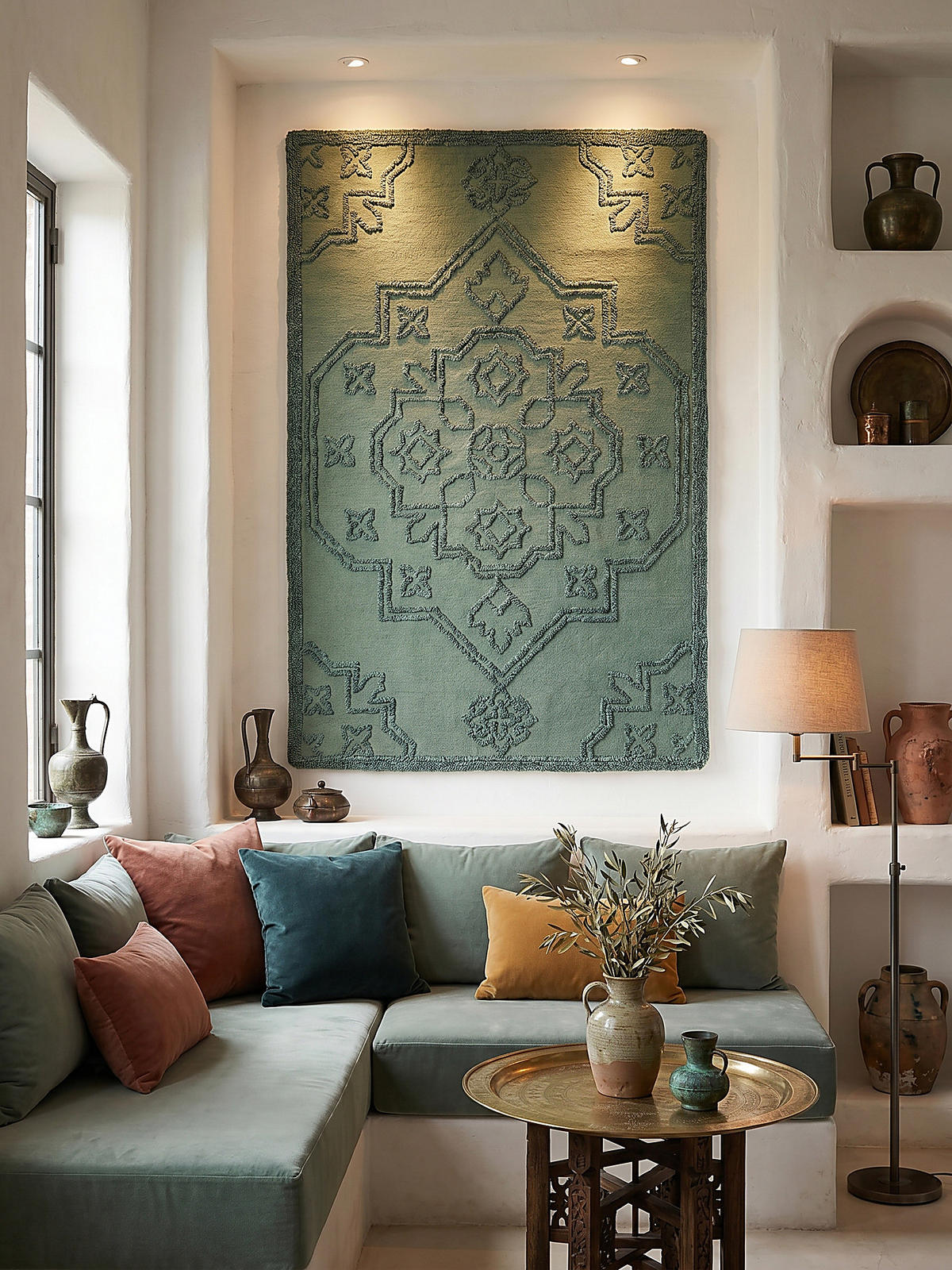 TEPPICH aus Wolle TINGIR in Entenei-Blau, abstrakt, 200 x 290 cm - Blau, Textil (290/200cm) - KADIMA DESIGN