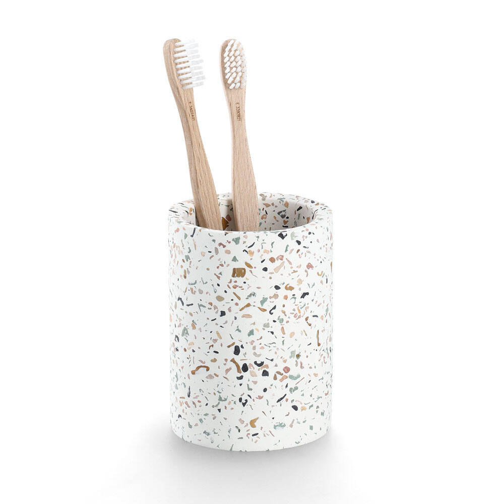 ZAHNBÜRSTENBECHER Terrazzo Ø 8,2 cm - Multicolor, Stein (8.2/11/8.2cm)
