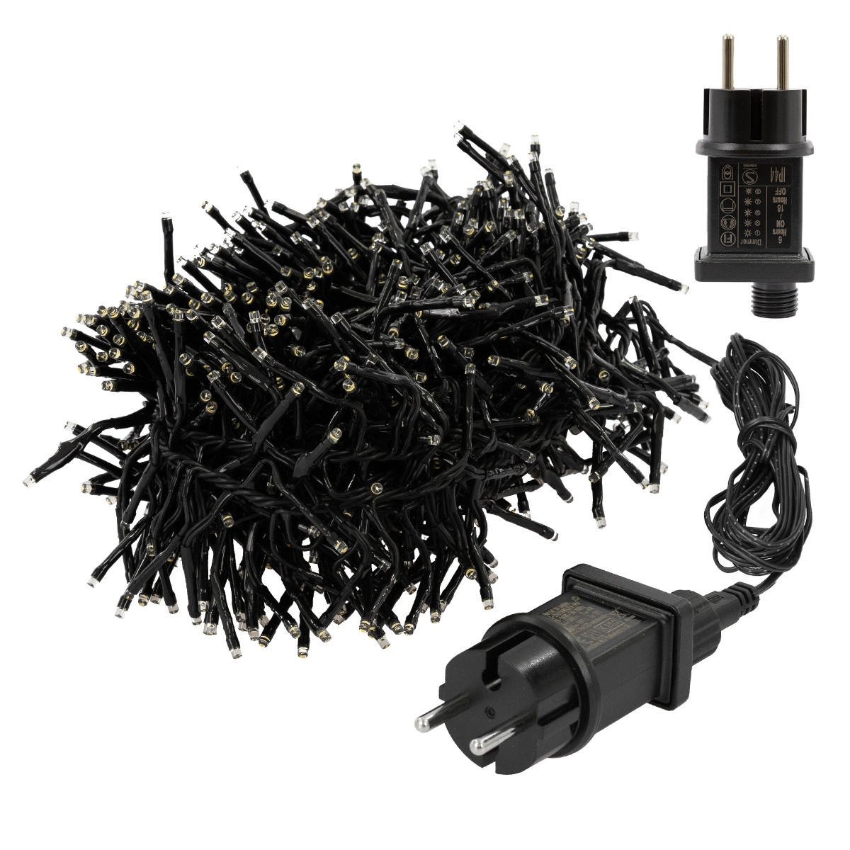 LED CLUSTER LICHTERKETTE 4m 576 LED Warmweiß Wetterfest Innen/Außen - Grün, Kunststoff (400cm) - ECD-Germany