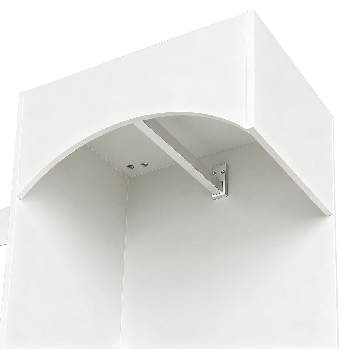 GARDEROBE-SET in Weiß Garderobenschrank mit Spiegel und Schuhbank für Eingangsbereich und Flur, B110/T33/H185.5 cm - Weiß, Glas/Holzwerkstoff (111/185.5/33cm) - STILVORA