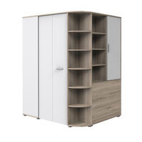 KLEIDERSCHRANK Joker in Eiche San Remo Weiß - begehbarer Eckkleiderschrank - Braun, Holzwerkstoff (124/199cm)