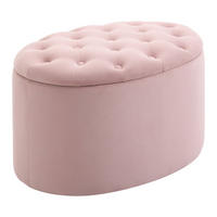 SITZBANK, Polsterbank, Ovale, Rosa - Rosa, Kunststoff (52/42/71cm) - HOMCOM