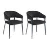 STUHL mit Armlehnen 2er-Set - Stoff & Metall - Schwarz - AVRELA - Schwarz, Textil (55/77/56cm) - Vente-Unique