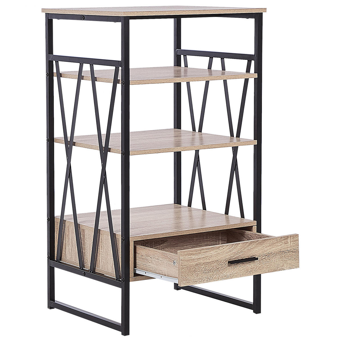 REGAL 3 Fächer Keene - Hellbraun, Holzwerkstoff (56/101/51cm) - Beliani