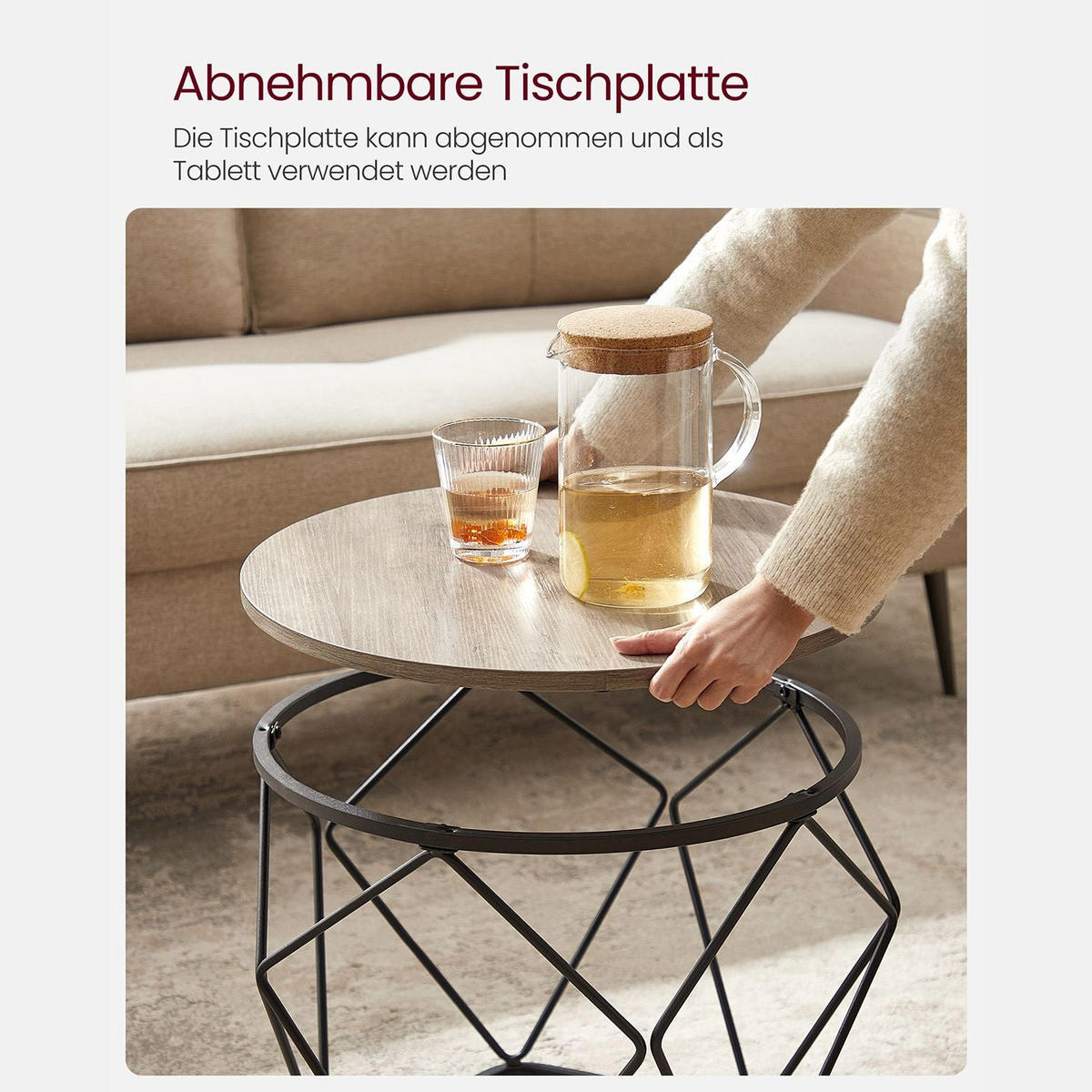 COUCHTISCH VICTORIA 2ER-SET - Schwarz, Holzwerkstoff (50/50/40cm) - Hansiro