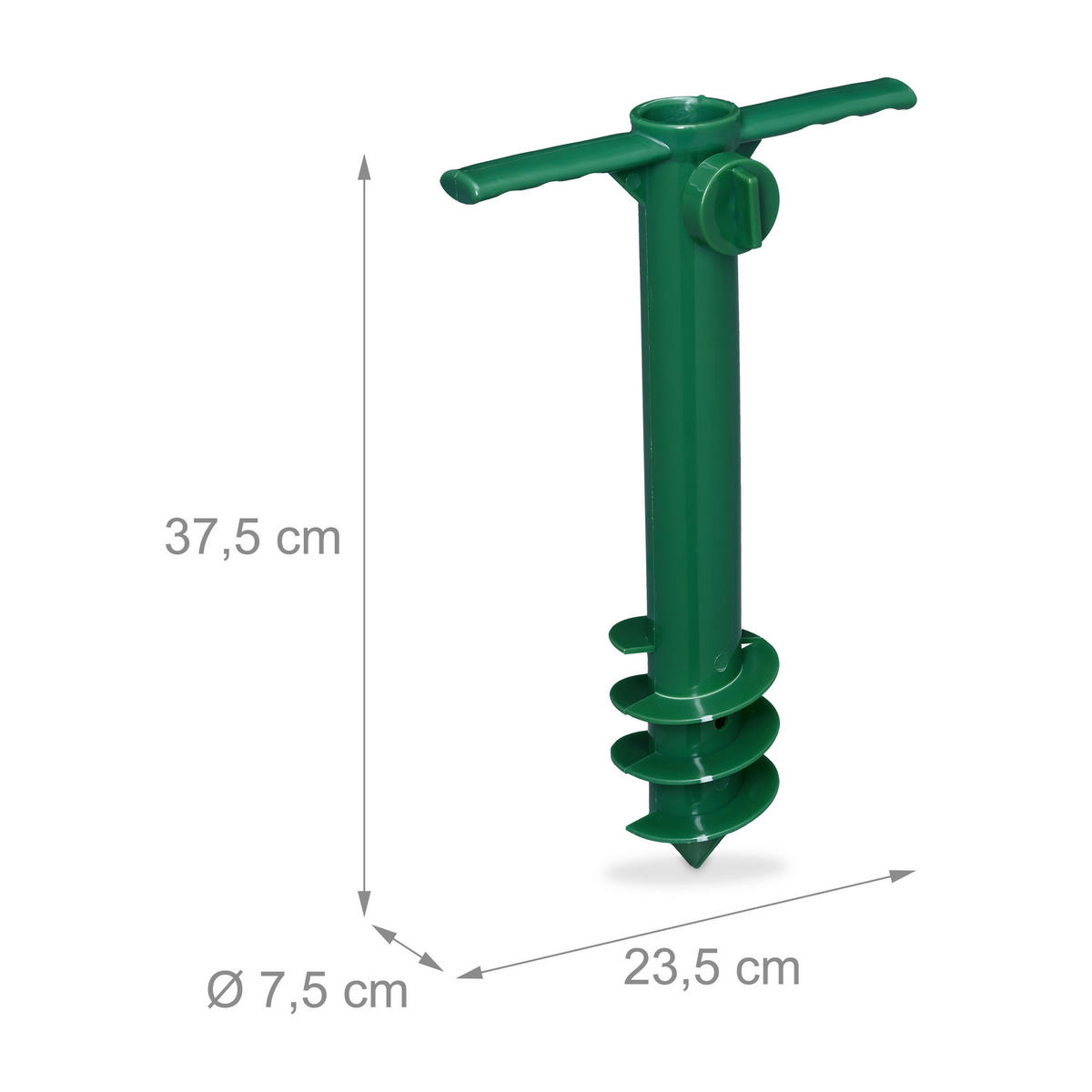 BODENHÜLSE - Grün, Kunststoff (23.5/37.5/7.5cm) - Relaxdays