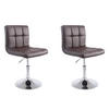 DREHSTUHL 2er Set Lederlook braun - Chromfarben/Braun, Textil/Metall (44/74/49cm) - CLP