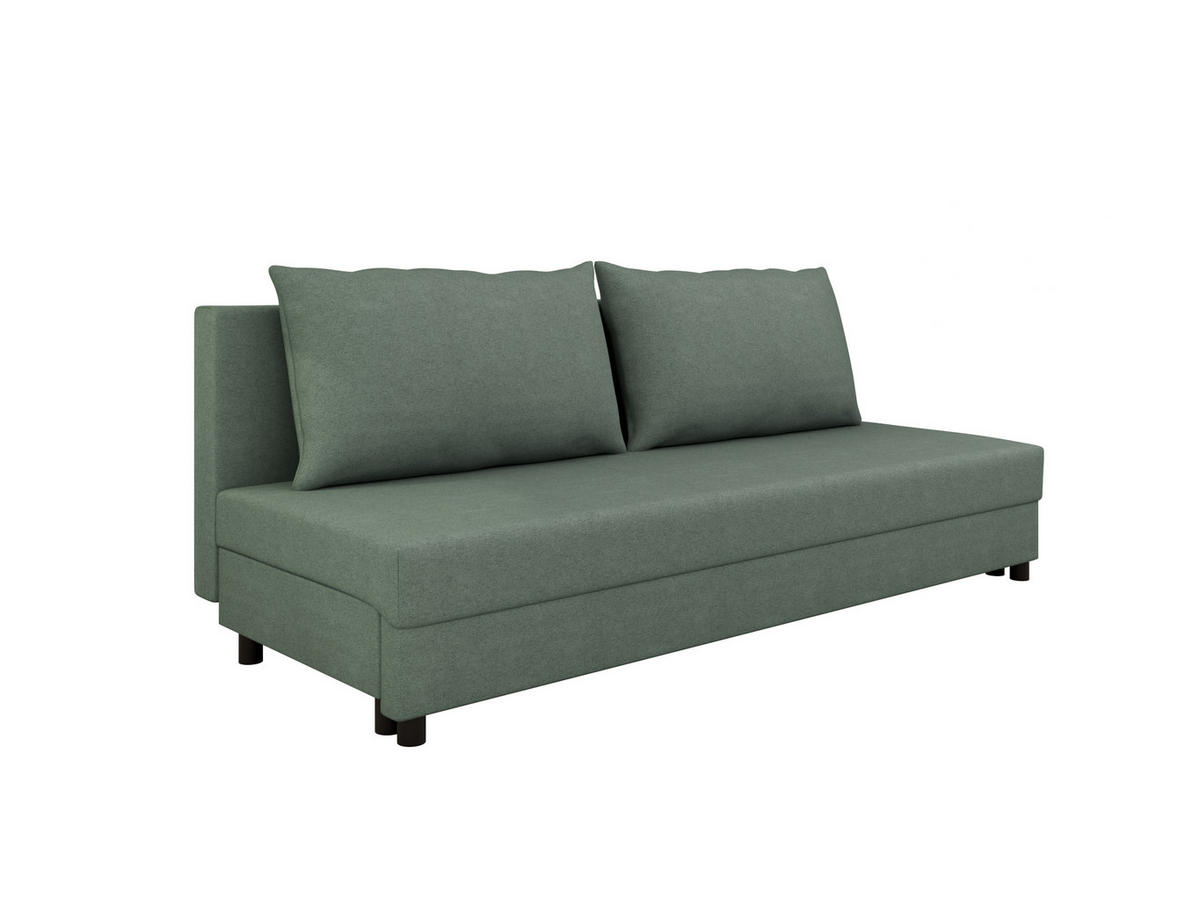 SCHLAFSOFA Facile mit Bettkasten – Moderne 2-in-1 Couch mit Stauraum, grün - Grün, Holz (194/48/71cm) - Panda Möbel
