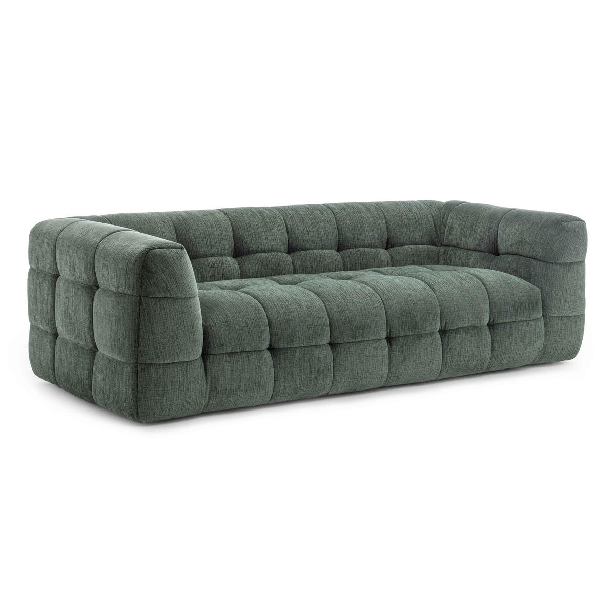 SOFA 3-Sitzer, Grün - Grün, Textil (102/69/228cm) - Oviala