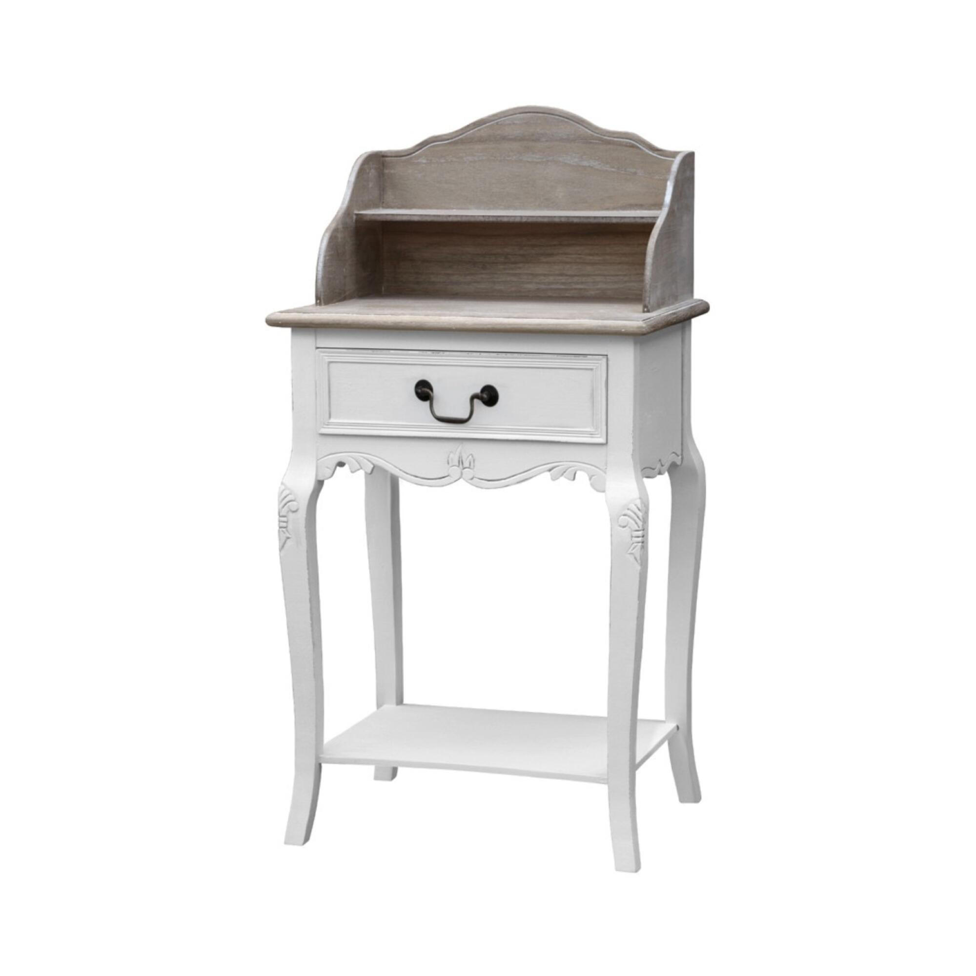 BEISTELLTISCH RIMINI WHITE Weiß 49x36x94 cm - Weiß, Holz (36/49/94cm) - FURNLUX