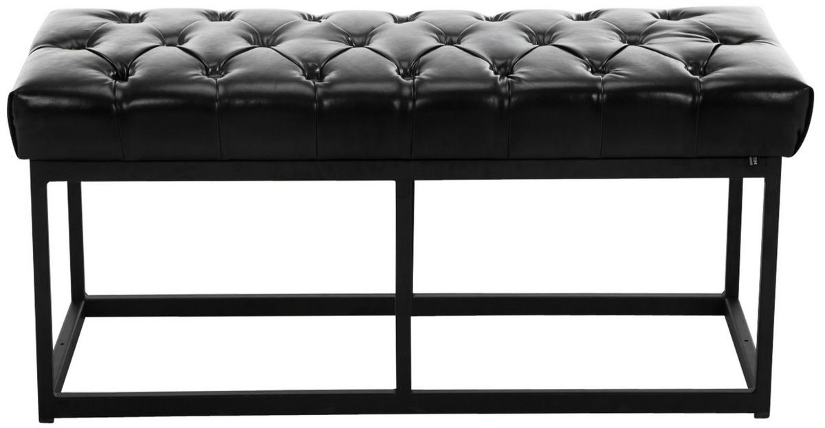 SITZBANK 100/38 cm Kunstleder schwarz - Schwarz, Textil/Metall (100/46/38cm) - CLP
