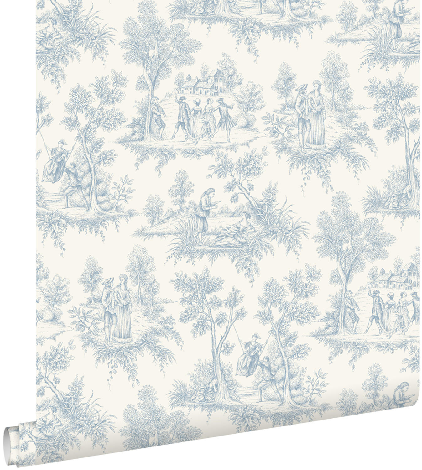 TAPETE Toile de Jouy 50 x 900 cm - Weiß, Papier (50/900cm) - ESTAhome