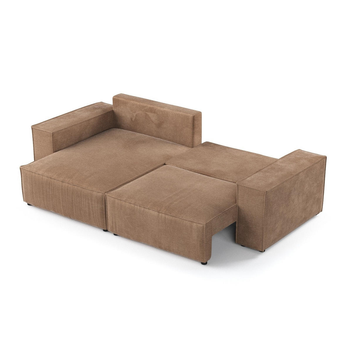 ROHOVÁ SEDAČKA SENSO, textil, Hnědá - černá/hnědá, dřevo/kompozitní dřevo (255/148cm) - AltaBeds