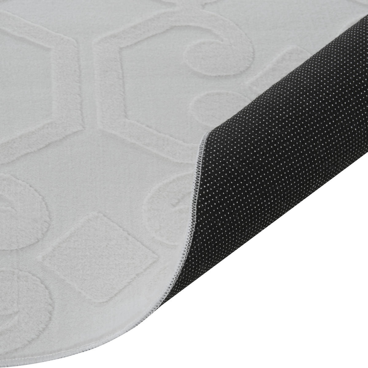 TEPPICH Hellgrau 160/160 cm Gannett - Hellgrau/Grau, Textil (160/160cm) - Beliani