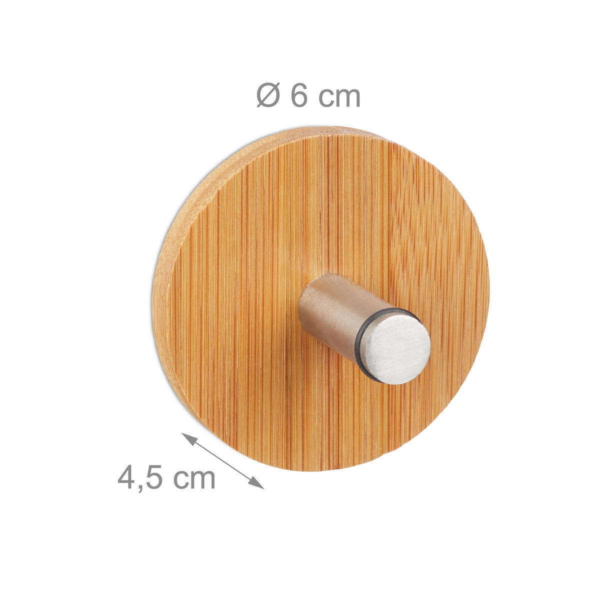 HANDTUCHHAKEN - Hellbraun, Holz/Metall (6/6/4.5cm) - Relaxdays