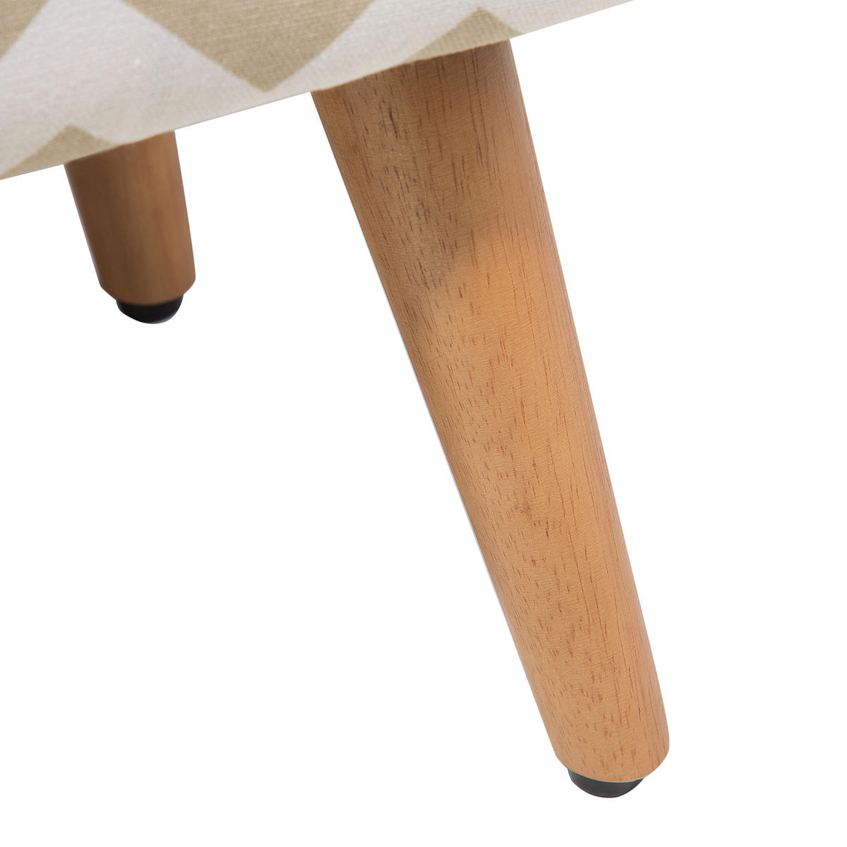 HOCKER Takoma 30/50/35 cm - Beige/Weiß, Naturmaterialien/Textil (50/35/30cm) - Beliani