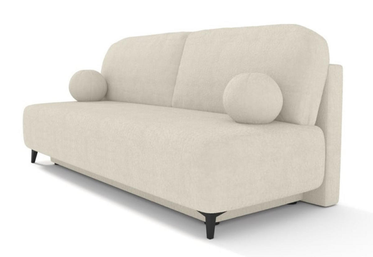 SITZSOFA Ecru MIO Mit Schlaffunktion Boucle - Ecru, Textil (198/90/86cm) - Sepro Meble