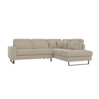 ECKSOFA Zuri Beige Samt - Beige/Schwarz, Holz/Kunststoff (290/231cm) - S-Style Möbel