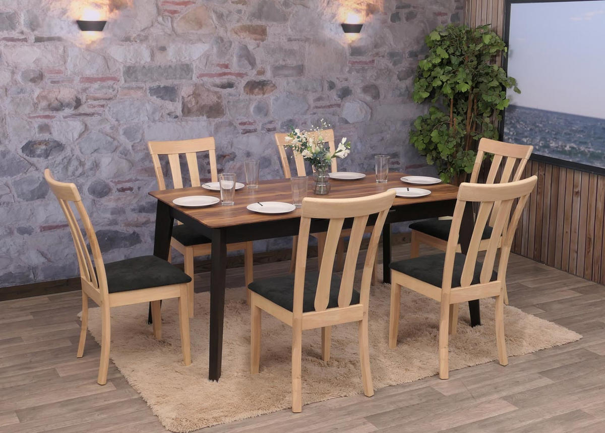 ESSZIMMERSTUHL Schwarz, Braun 6er-Set - Schwarz/Braun, Holz (42/96/58cm) - MCW