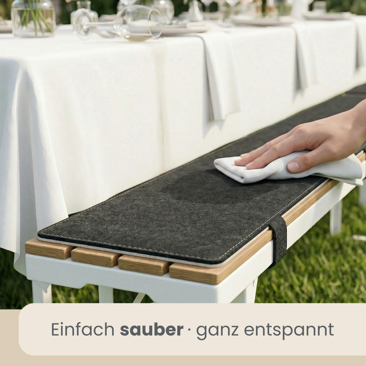 BIERBANKAUFLAGE Filz, 2er Set, Anthrazit, 180/28/0,8 cm - Grau, Kunststoff (28/1/180cm) - Dunedesign