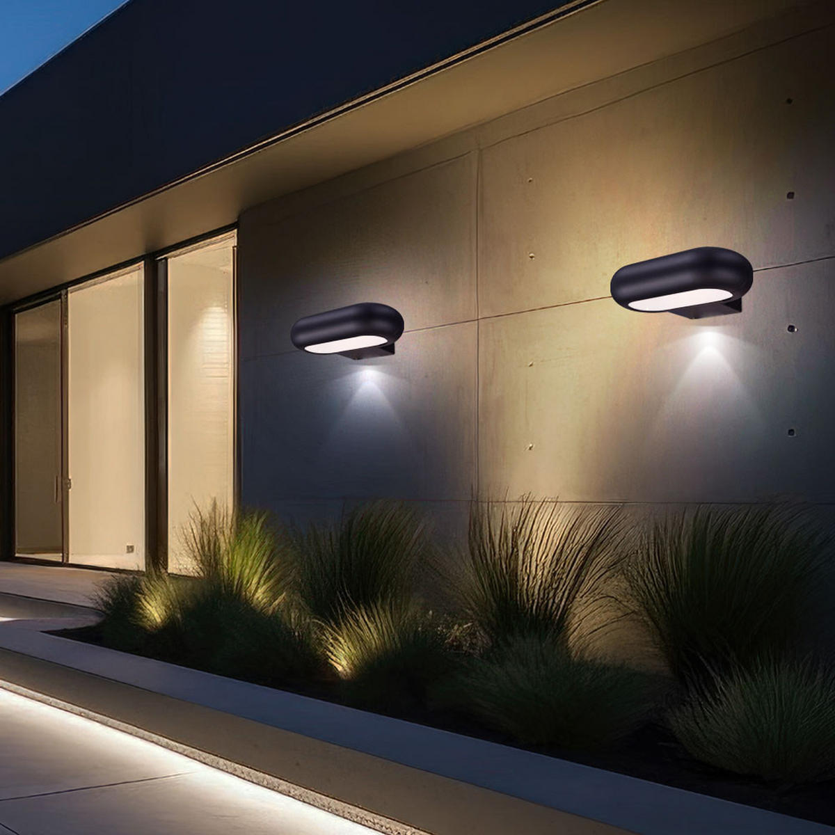 LED AUSSEN-WANDLEUCHTE RINAH Grau Aluminium - Grau, Glas (22/5.6/15.7cm) - Globo Lighting