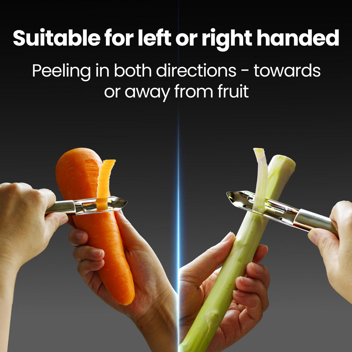 SCHÄLER,I-GEMÜSESCHÄLER Deluxe, Edelstahl, nahtloses Design, ultrascharf für Kartoffeln - Edelstahlfarben, Metall (1.75cm) - Gourmet Easy