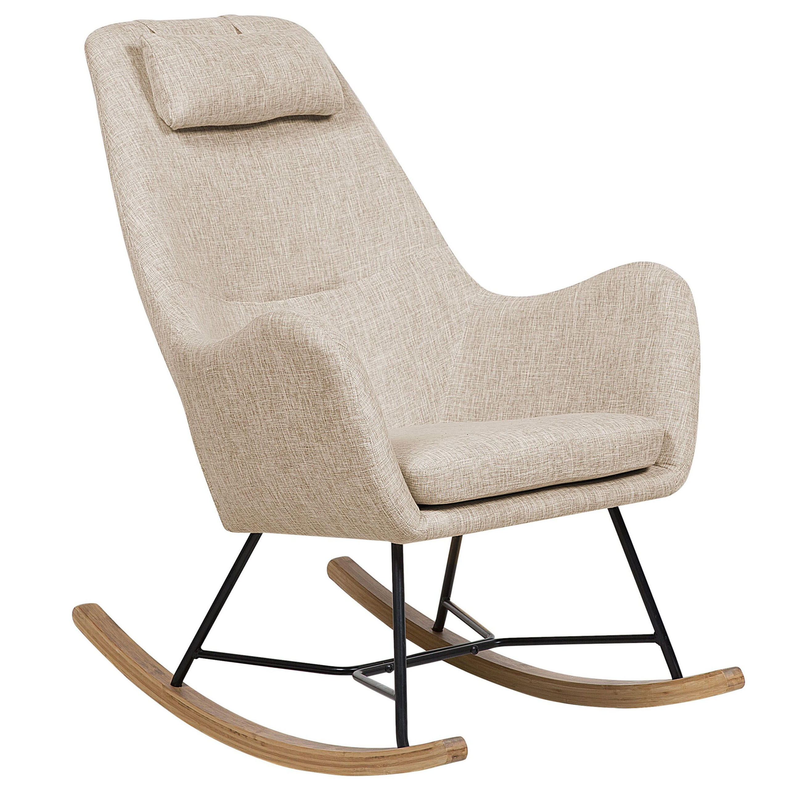 SCHAUKELSESSEL Helles Beige Arrie - Hellbraun/Beige, Textil (48/116/92cm) - Beliani