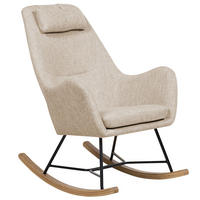 SCHAUKELSESSEL Helles Beige Arrie - Hellbraun/Beige, Textil (48/116/92cm) - Beliani
